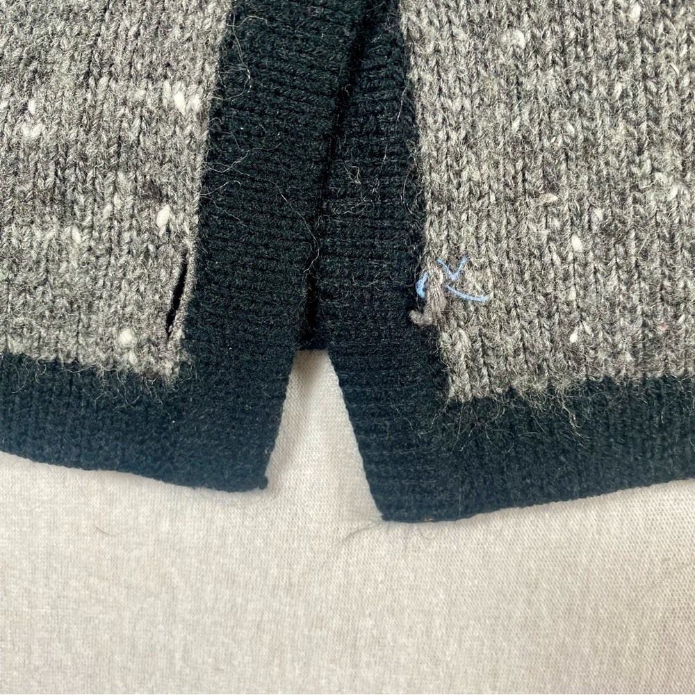 VTG CHRYSANTHEME Patchwork Knit Button Front Card… - image 6